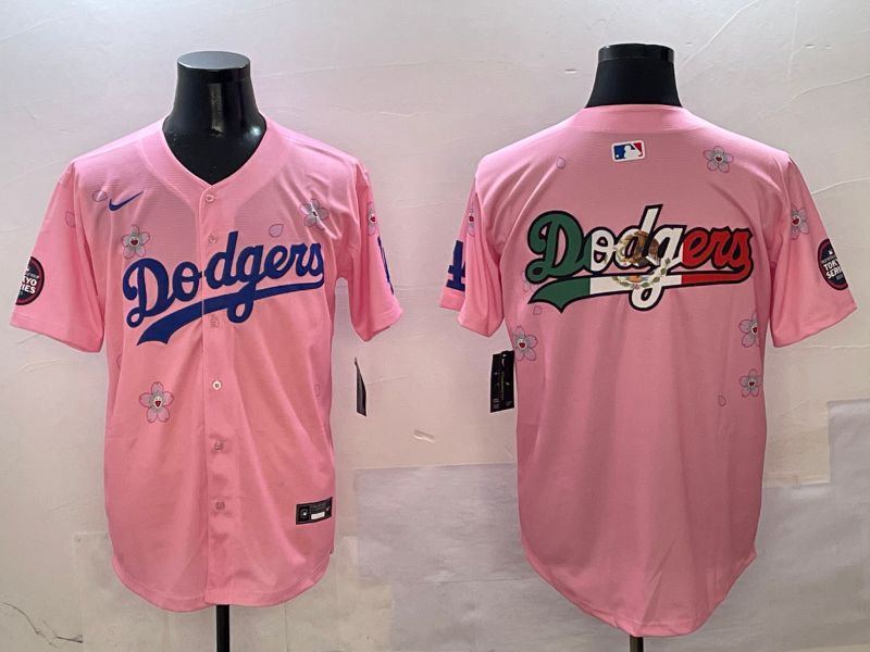 Men Los Angeles Dodgers Blank Pink Sakura Edition 2025 Nike MLB Jersey style 7->los angeles dodgers->MLB Jersey